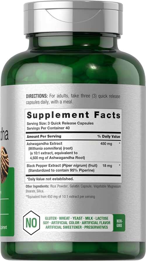 Horbäach Ashwagandha Supplement | Max Strength | 120 Capsules | Non-GMO, Gluten Free - Image 2
