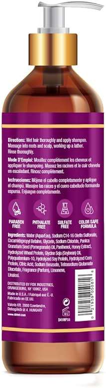 Difeel Pomegranate & Manuka Honey Sulfate-Free Shampoo 33.8 oz. - Strengthens & Moisturizes Damaged Hair - Image 2