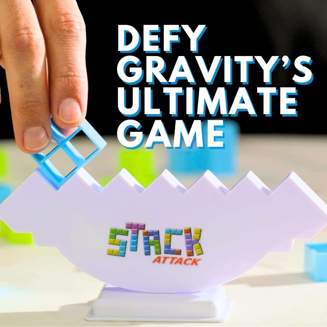Stack Attack Tower Game, Fun Balance Games for Kids & Adults, Family Game Night Building Block and Stacking Gifts, Includes 48 Pcs & 36 Cards, Novelty Toy Gift - Image 4