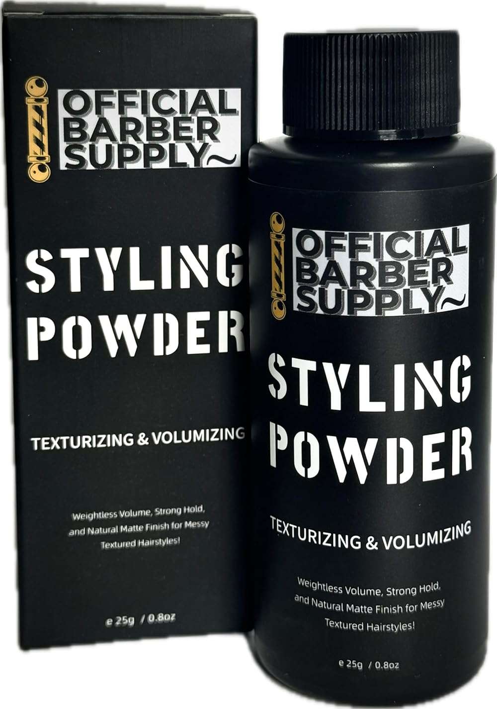 OFFICIAL BARBER SUPPLY Styling Powder for Men - Volumizing, Texturizing, & High Hold Hair Powder - Matte Finish, Lightweight, Easy to Apply, No Greasy Residue, Long-Lasting Hold - 0.80oz (25g) - Image 1