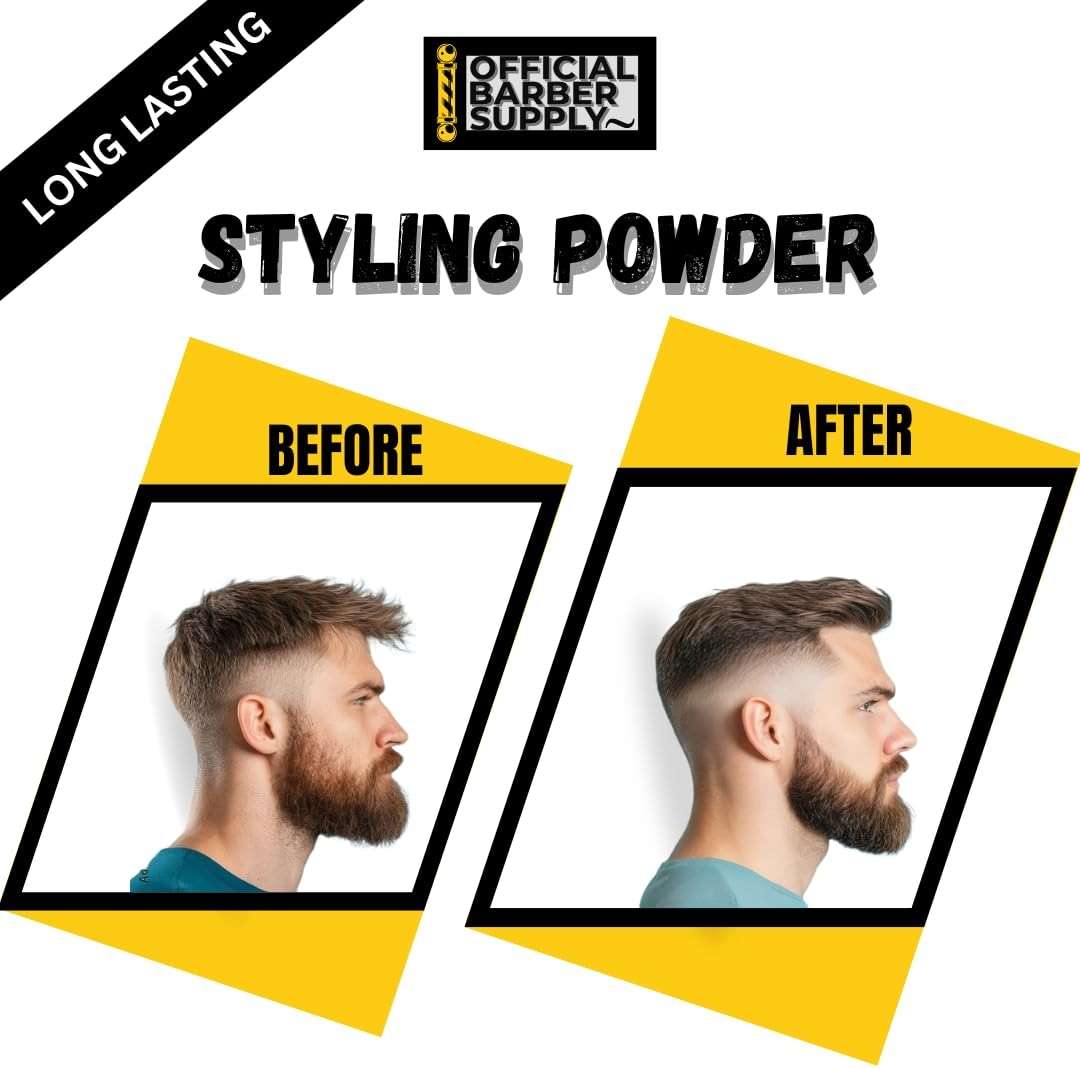 OFFICIAL BARBER SUPPLY Styling Powder for Men - Volumizing, Texturizing, & High Hold Hair Powder - Matte Finish, Lightweight, Easy to Apply, No Greasy Residue, Long-Lasting Hold - 0.80oz (25g) - Image 2