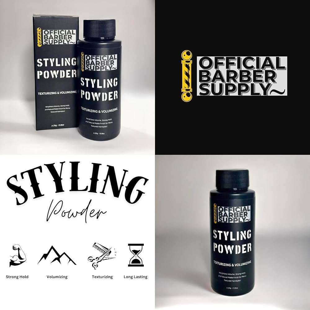 OFFICIAL BARBER SUPPLY Styling Powder for Men - Volumizing, Texturizing, & High Hold Hair Powder - Matte Finish, Lightweight, Easy to Apply, No Greasy Residue, Long-Lasting Hold - 0.80oz (25g) - Image 8