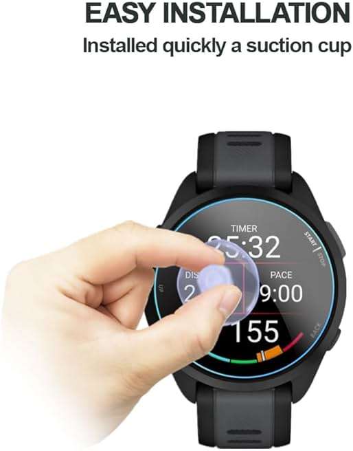 MIHENCE Screen Protector Compatible for Garmin Forerunner 165 Smartwatch,9H Tempered Glass Protective Film Compatible for Forerunner 165 Smartwatch (3PCS), transparent - Image 3