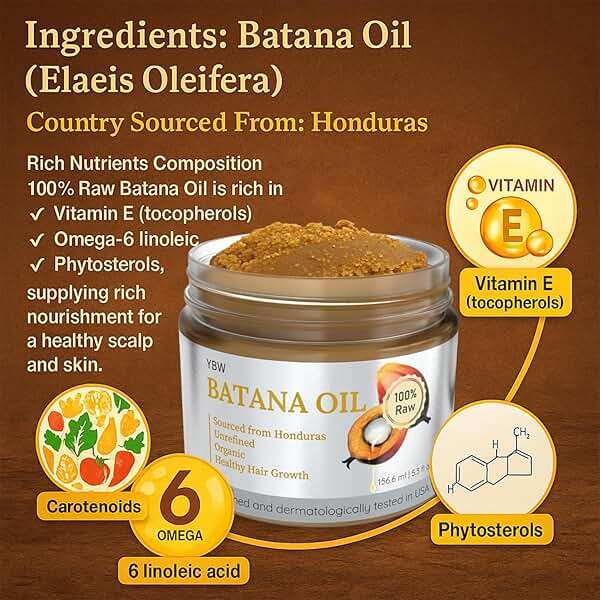 YBW Batana Oil for Hair Growth Dr. Sebi Organic, Natural, Pure and 100% Raw Batana Oil Paste from Honduras - Botana Enhances Hair Thickness, Prevents Loss for Men and Women - Image 3
