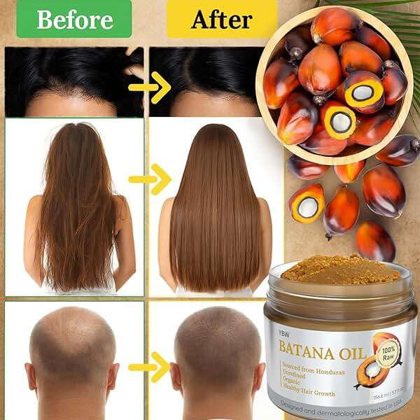 YBW Batana Oil for Hair Growth Dr. Sebi Organic, Natural, Pure and 100% Raw Batana Oil Paste from Honduras - Botana Enhances Hair Thickness, Prevents Loss for Men and Women - Image 4
