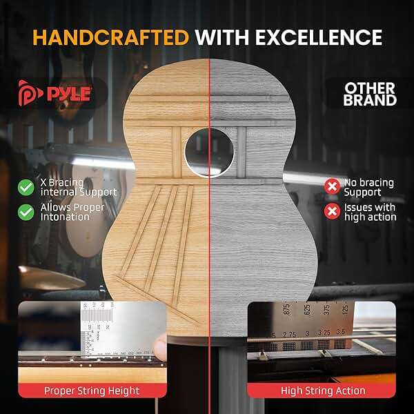Pyle Beginner Acoustic Guitar Kit, 1/4 Junior Size All Wood Instrument for Kids, Adults, 30" Natural Ash - Image 6