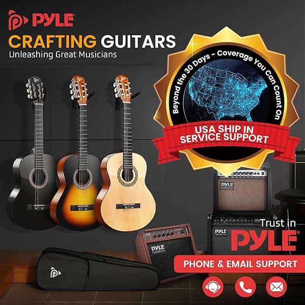 Pyle Beginner Acoustic Guitar Kit, 1/4 Junior Size All Wood Instrument for Kids, Adults, 30" Natural Ash - Image 7
