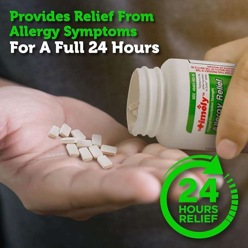 TIME-Cap Labs 200 Tablets Cetirizine HCl 10mg Allergy Relief - Antihistamine for Adults & Children Age 6+, Helps Relieve Sneezing, Runny Nose, Itchy Watery Eyes & Itchy Throat - Image 3