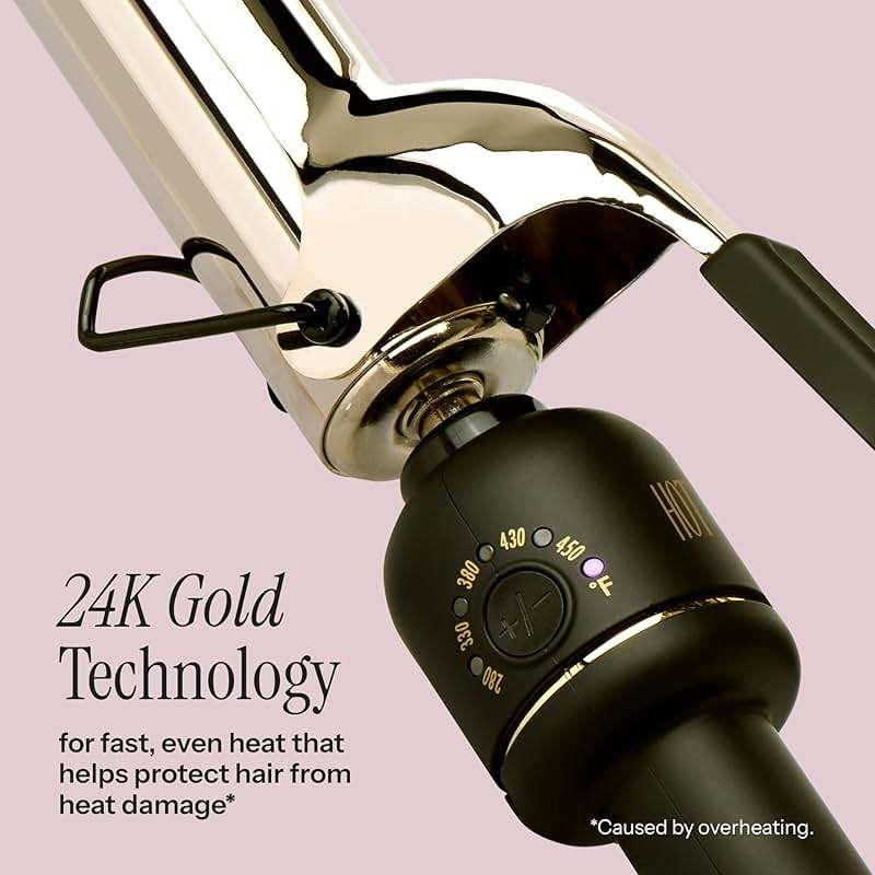 HOT Tools 24K Gold Professional 1" Extended Barrel Curling Iron with Clamp for Bouncy Curls, Faster Styling, Less Damage & Long-Lasting Results - Image 2