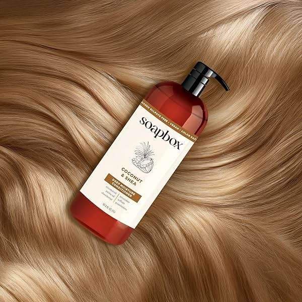 Soapbox Coconut & Shea Shampoo & Conditioner Set, For Dry, Damaged Hair - Nourishes & Moisturizes Hair - Clean Ingredients Free of Harsh Chemicals, Sulfates, Parabens & Silicones - 1 Liter Each - Image 7