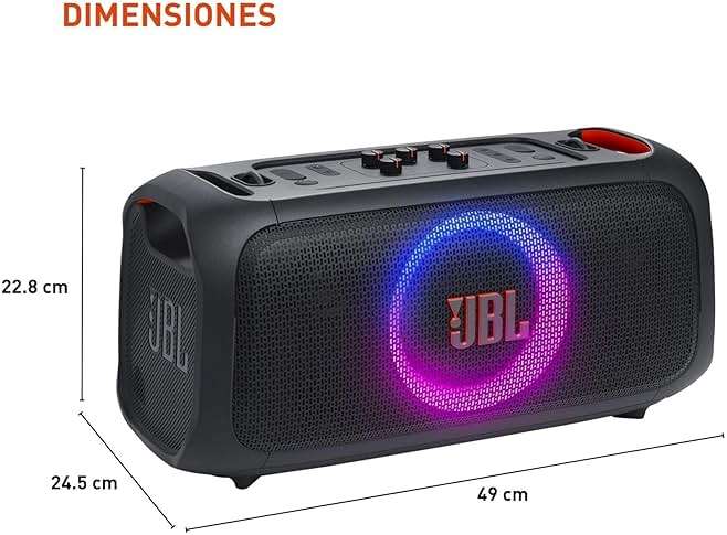 JBL PartyBox On-The-Go Essential - Portable Party Speaker with Built-in Lights and Wireless mic, Amazing JBL Pro Sound, IPX4 splashproof Protection, 6 Hours of Playtime, Convenient Shoulder Strap - Image 3