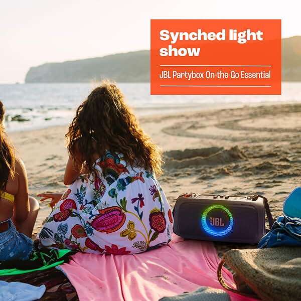 JBL PartyBox On-The-Go Essential - Portable Party Speaker with Built-in Lights and Wireless mic, Amazing JBL Pro Sound, IPX4 splashproof Protection, 6 Hours of Playtime, Convenient Shoulder Strap - Image 4