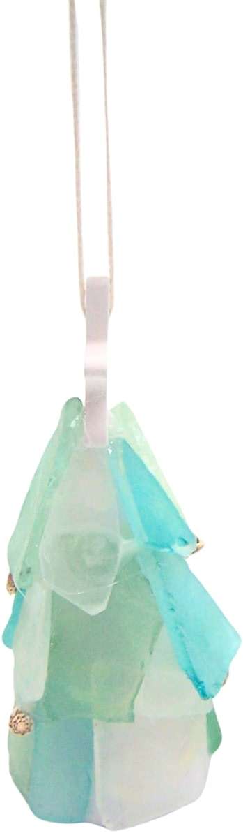 Sea Glass Christmas Tree Ornament, Holiday Decoration, Nautical Theme, 4.75 Inches - Image 3