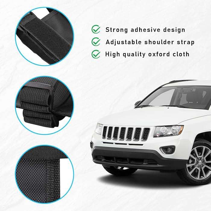 Ohleats Roll Bar Fire Extinguisher Holder, Adjustable Fire Extinguisher Mount Strap with American Flag Pattern, Car Accessories Fixed Belt for Wrangler JK JKU TJ CJ Gladiator (Black) - Image 3