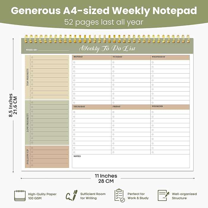 Weekly To Do List Notepad with 52 Undated Sheets（8.5"×11"）- Undated Weekly Planner Notepad for Office Desk Accessories and Supplies - Forest Shades - Image 2