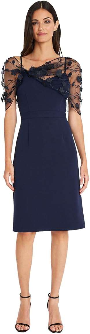 Maggy London Women's Sweetheart Neckline Spaghetti Strap Dress with Shawl Detail | Semi Formal Dresses for Women - Image 1