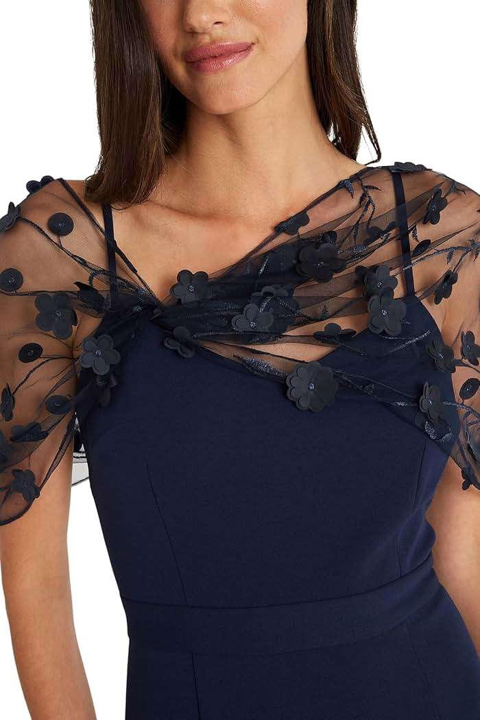 Maggy London Women's Sweetheart Neckline Spaghetti Strap Dress with Shawl Detail | Semi Formal Dresses for Women - Image 4