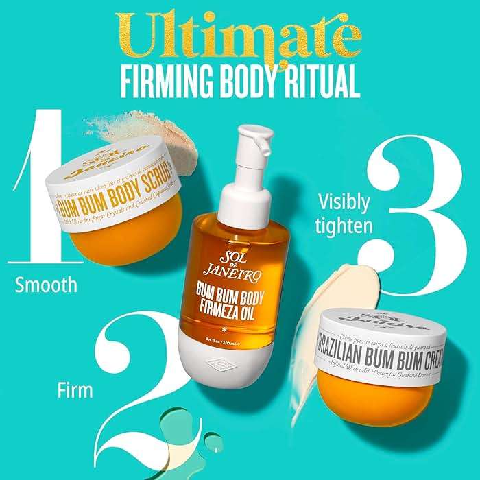 SOL DE JANEIRO Brazilian Bum Bum Cream, Bum Bum Firmeza Body Oil, and Bum Bum Body Scrub Bundle - Ultimate Firming Ritual, Amazon Exclusive - Image 2