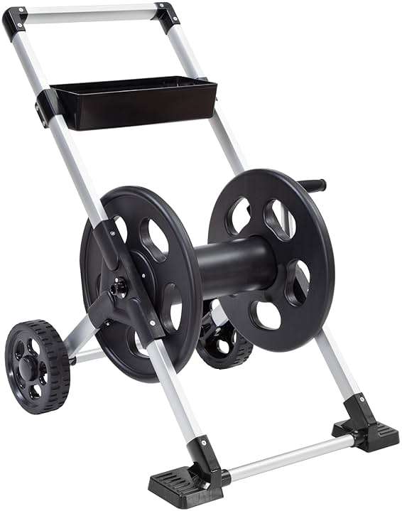 Liberty Garden 304 Explorer Two Wheel Hose Reel Cart, Aluminum, Holds 250-feet of 5/8" Hose, Silver/Black - Image 3