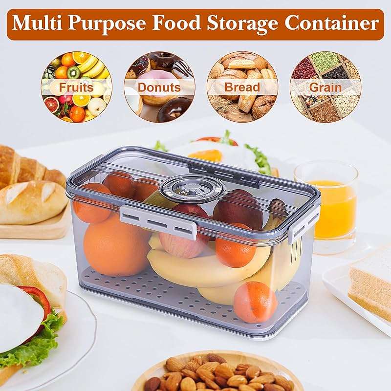ANYPROLUS Bread Box for Homemade Bread Boxes for Kitchen Counter Airtight, Time Recording Bread Storage Container with Lid, Bread Containers Storage Airtight Loaf Bread Keeper, Grey - Image 7