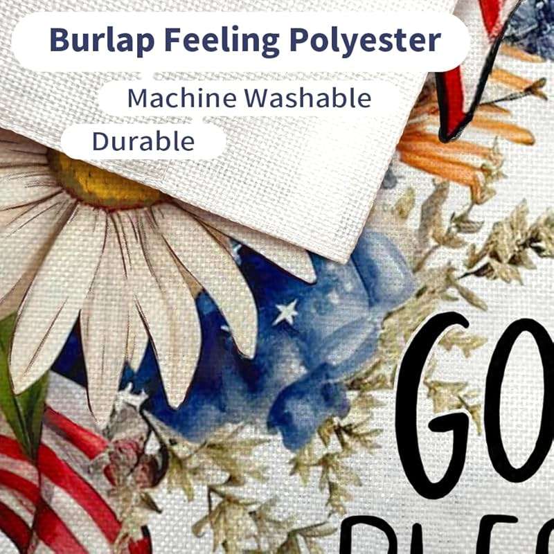 CROWNED BEAUTY 4th of July Garden Flag God Bless America 12x18 Inch Double Sided Independence Day Patriotic Yard Decorations for Outside - Image 7