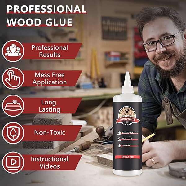 Wood Glue, Strongest Glue for Woodworking, Waterproof Clear Wood Glue for Furniture Heavy Duty, Interior & Exterior Furniture Glue for Crafts, Furniture, Baseboard, cabinets, Door (150g) - Image 3