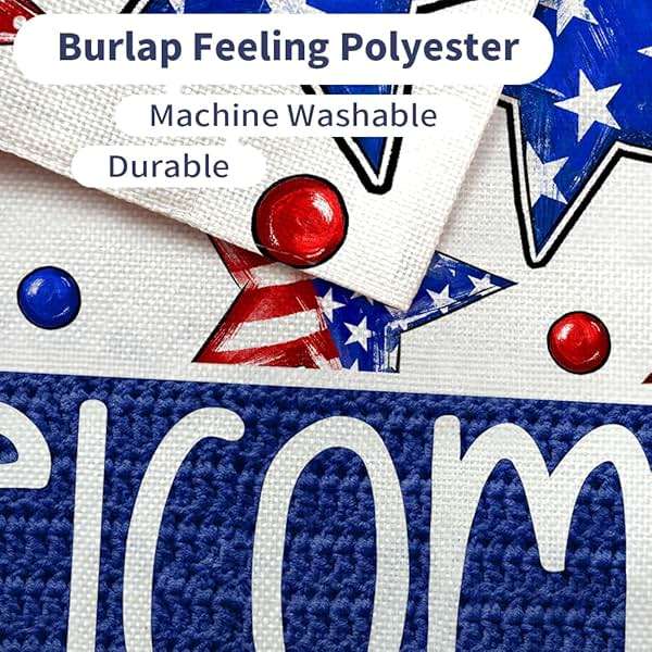 CROWNED BEAUTY 4th of July Garden Flag Patriotic Stars 12x18 Inch Double Sided for Outside Small Burlap Independence Day Welcome Yard Flag - Image 7