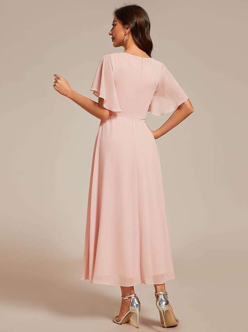 Ever-Pretty Women's V Neck Chiffon Formal Wedding Guest Dress Applique A-Line Maxi Mother of Bride Dresses 02093 - Image 2