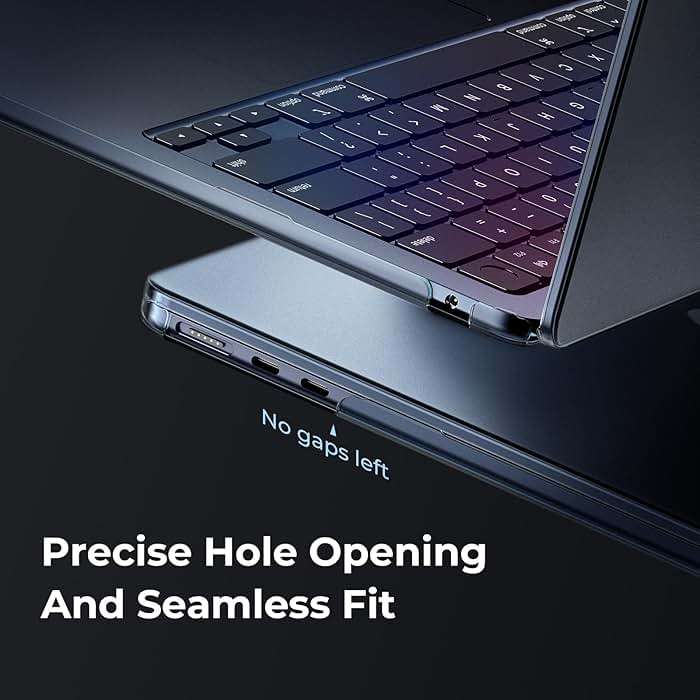 EooCoo for MacBook Air 15 inch Case M5 M4 M3 M2 2026-2023 A3448 A3241 A3114 A2941, 100% Match Official Color, Dent, Scratch & Fingerprint Resistant Protective Hard Shell for Mac Air 15.3, Midnight - Image 4
