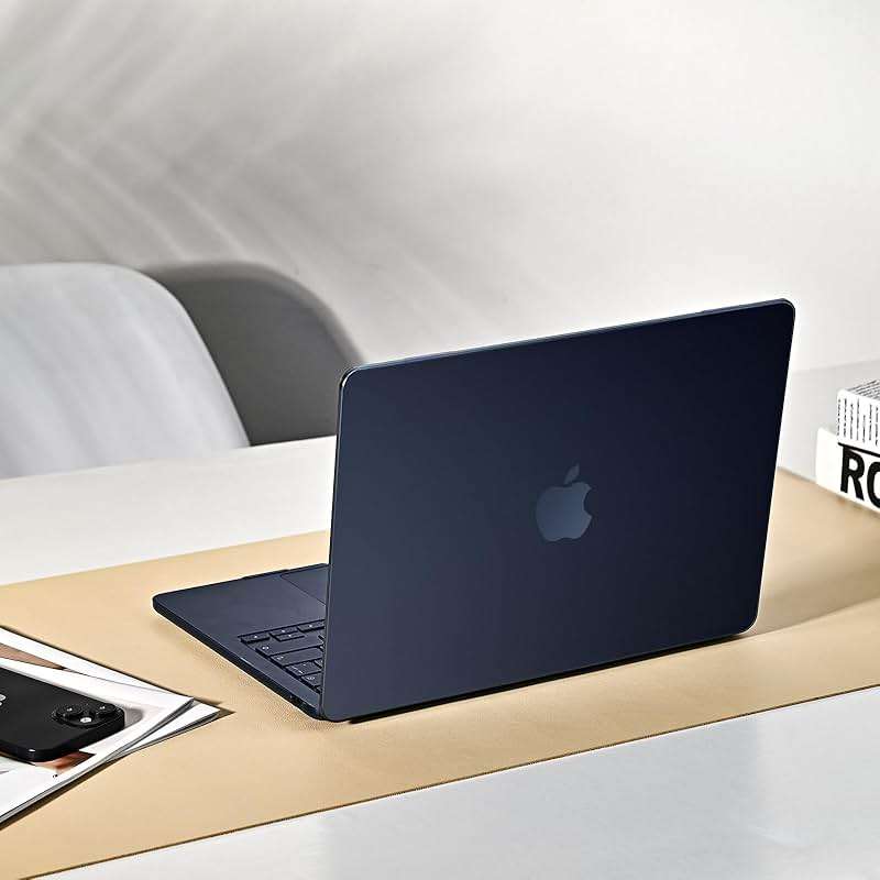 EooCoo for MacBook Air 15 inch Case M5 M4 M3 M2 2026-2023 A3448 A3241 A3114 A2941, 100% Match Official Color, Dent, Scratch & Fingerprint Resistant Protective Hard Shell for Mac Air 15.3, Midnight - Image 8