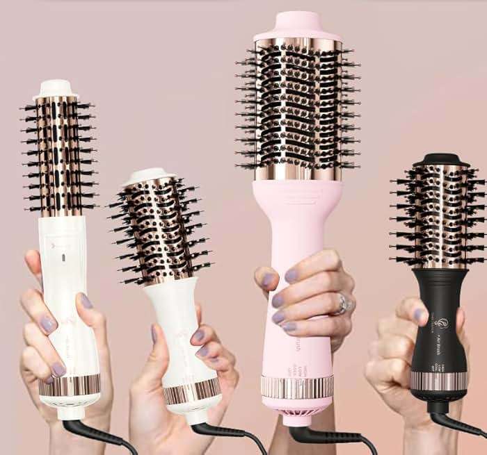 Travel Blow Dryer Brush in one, Dual Voltage 120V-240V Mini Hot Air Brush, Hair Trends Nano Titanium 2 Inch One Step Hair Dryer and Styler Volumizer Oval Shape - Image 8