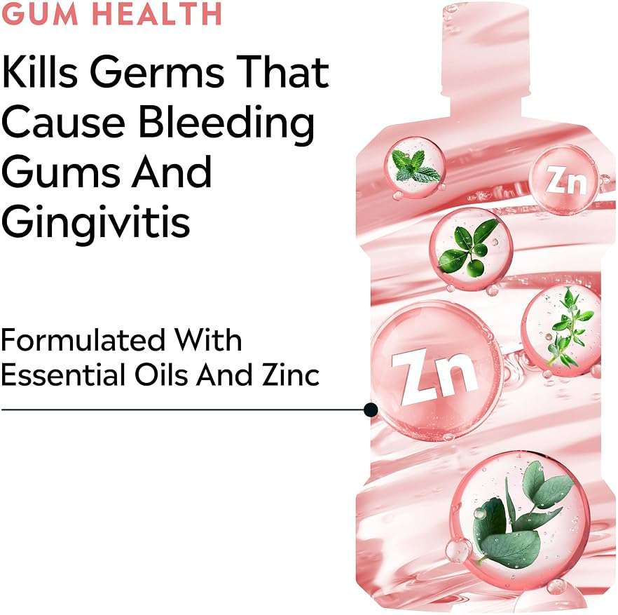 Listerine Clinical Solutions Gum Health Antiseptic Mouthwash, Antigingivitis & Antiplaque Oral Rinse Kills Germs for Healthier Gums, Reduces Gingivitis in 1 Week, ICY Mint, Twin Pack, 1 L, 2 Pack - Image 3