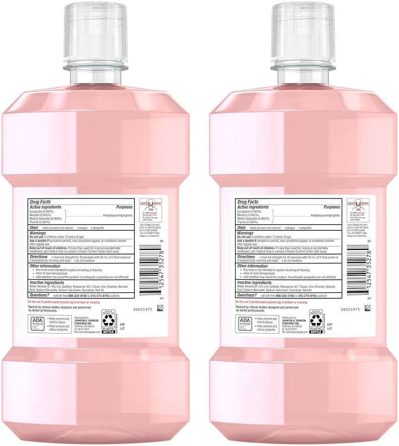Listerine Clinical Solutions Gum Health Antiseptic Mouthwash, Antigingivitis & Antiplaque Oral Rinse Kills Germs for Healthier Gums, Reduces Gingivitis in 1 Week, ICY Mint, Twin Pack, 1 L, 2 Pack - Image 9