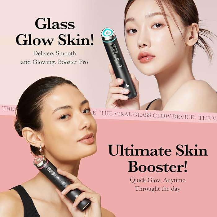 medicube Booster Pro | 6-in-1 Real Glass Glow Beauty Massager | for Clear, Radiant, Firmer-Looking Skin | Korean Skin Care | Black - Image 3