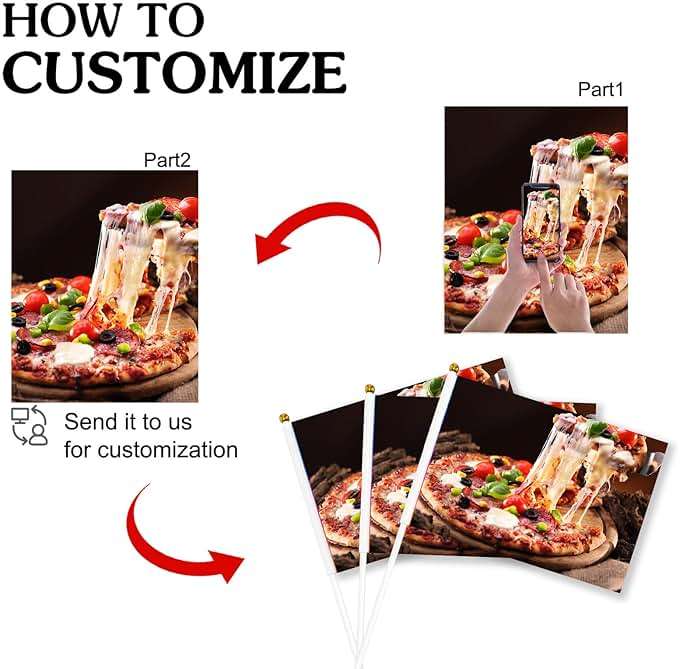 Custom Handheld Flag Small with Pole 6-500 Pcs Personalized Stick Flag Double-sided Mini Flags Banners Customized Deign Your Own Photo Text Logo 4x6 Inch - Image 6