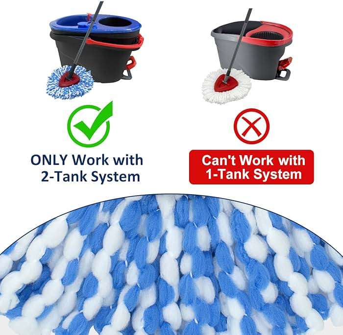 6 Pack Spin Mop Replace Head 𝐎𝐍𝐋𝐘 for O-cedar RinseClean 2 Tank Spin Mop,Mop Head Refill Replacement For O-cedar RinseClean 2 Tank System - Easy to Replace,100% Microfiber, All Floor Surface Clean - Image 2