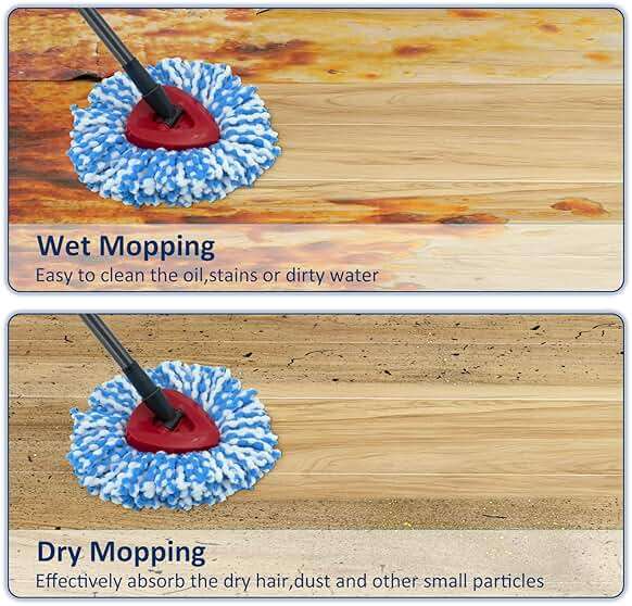 6 Pack Spin Mop Replace Head 𝐎𝐍𝐋𝐘 for O-cedar RinseClean 2 Tank Spin Mop,Mop Head Refill Replacement For O-cedar RinseClean 2 Tank System - Easy to Replace,100% Microfiber, All Floor Surface Clean - Image 6