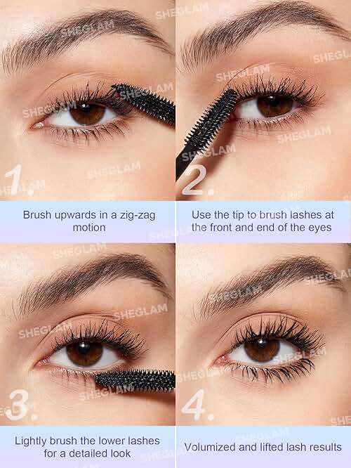 SHEGLAM Flutter Wink Volumizing Mascara Lash Extensions Tubing Mascara Length and Lift-Black - Image 6