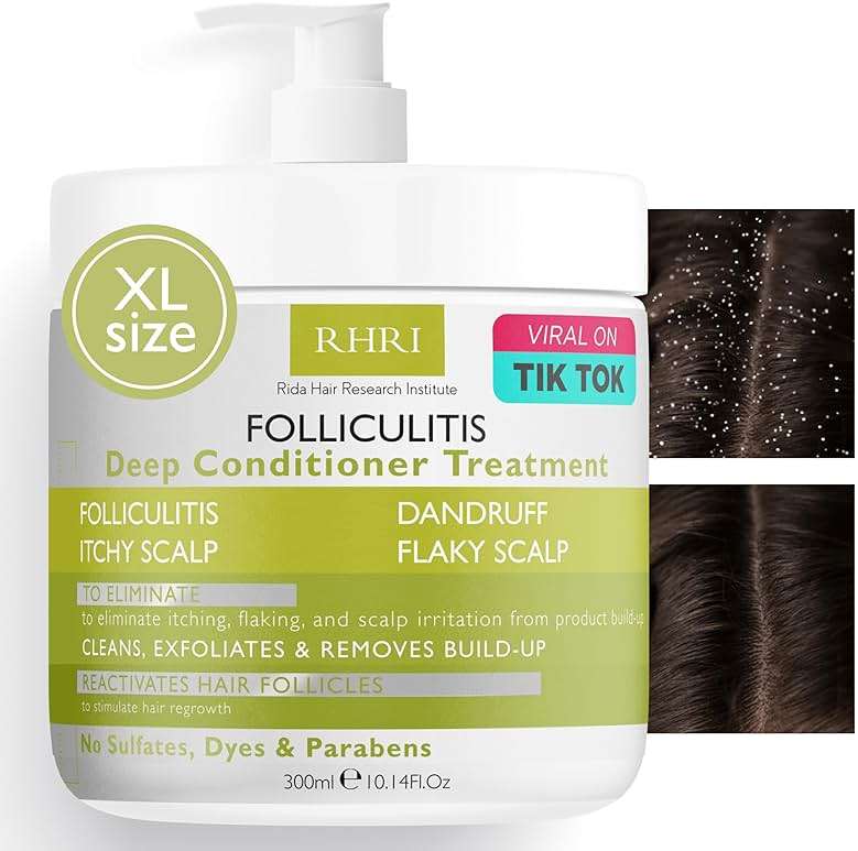 Folliculitis Deep Conditioner | Effective Scalp Treatment for Seborrheic Dermatitis, Psoriasis, Dry Itchy Scalp, Dandruff Treatment | Nourishes Oily Hair and Promotes Healthy, Hydrated Hair Treatment - Image 1