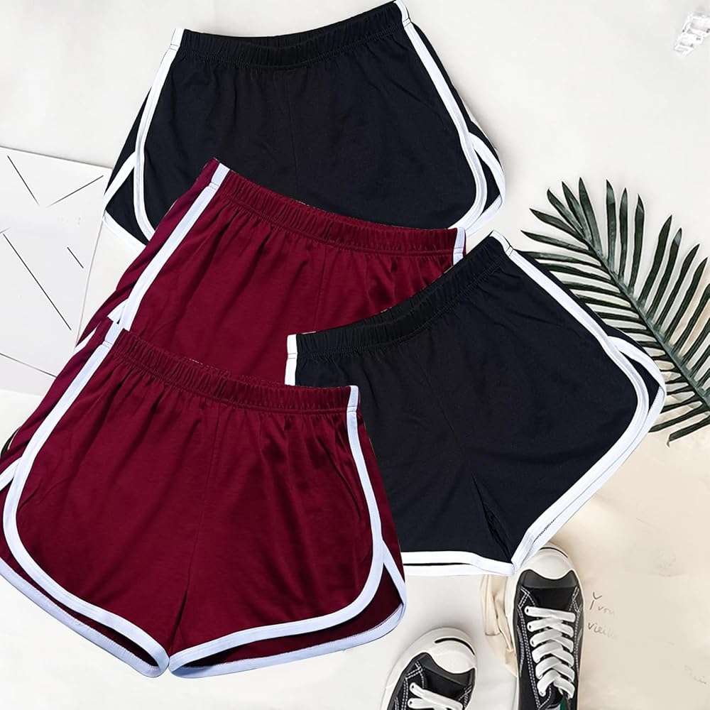 Cameway 4 Pack Women's Cotton Yoga Dance Short Pants Summer Athletic Cycling Hiking Sports Shorts - Image 6