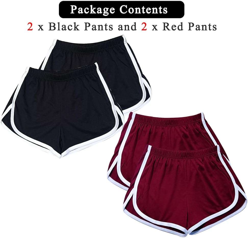 Cameway 4 Pack Women's Cotton Yoga Dance Short Pants Summer Athletic Cycling Hiking Sports Shorts - Image 8