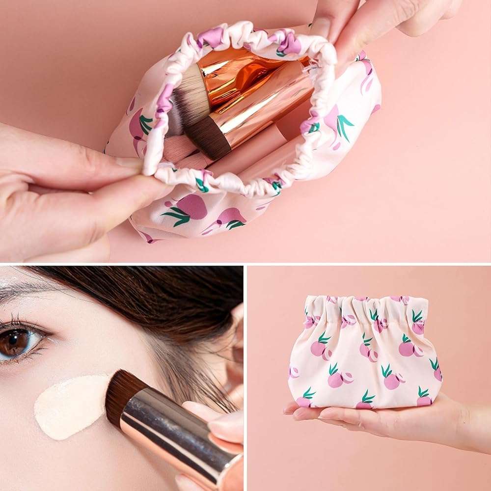 GOERTI 11 Pcs Mini Travel Makeup Brush Set With Case, Professional Premium Synthetic Kabuki Powder Foundation Blush Fan Highlight Eye Blending Shadows Concealer and Lips Brush Kit for Travel - Image 7