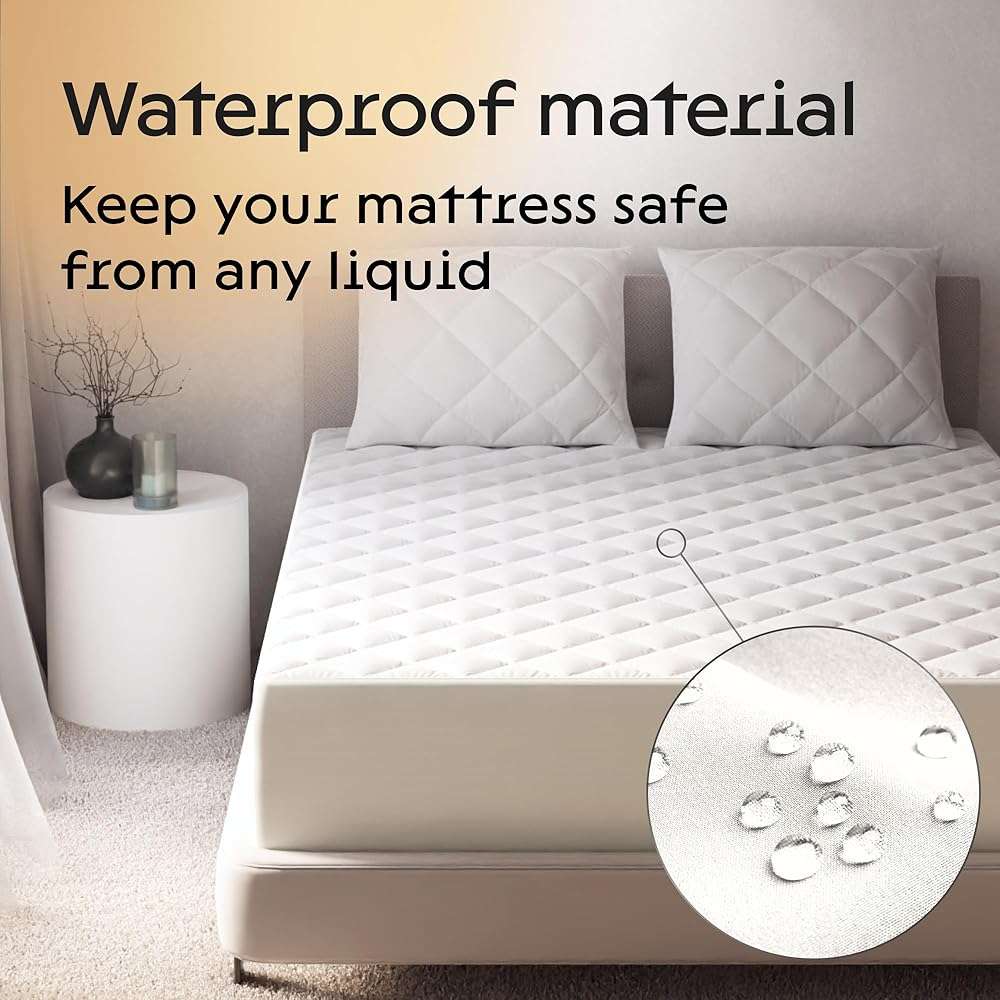 100% Waterproof Cotton King Mattress Protector - 360 Pad Protection Against Spills, Stains & Accidents for Parents & Pet Owners - Noiseless & Cooling Quilted Top - Image 4