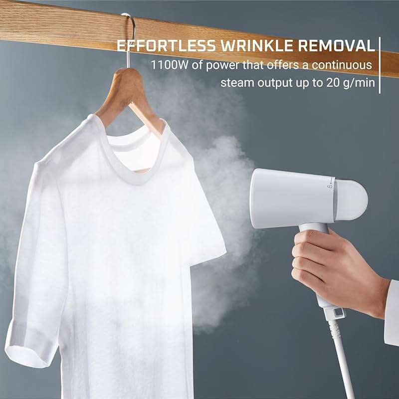 Rowenta Mini Travel Steamer for Clothes, Portable Handheld Steamer with 2.3 Oz Tank, Foldable, 1100 Watts, Ironing, Travel Essentials, Green, DR1014 - Image 4