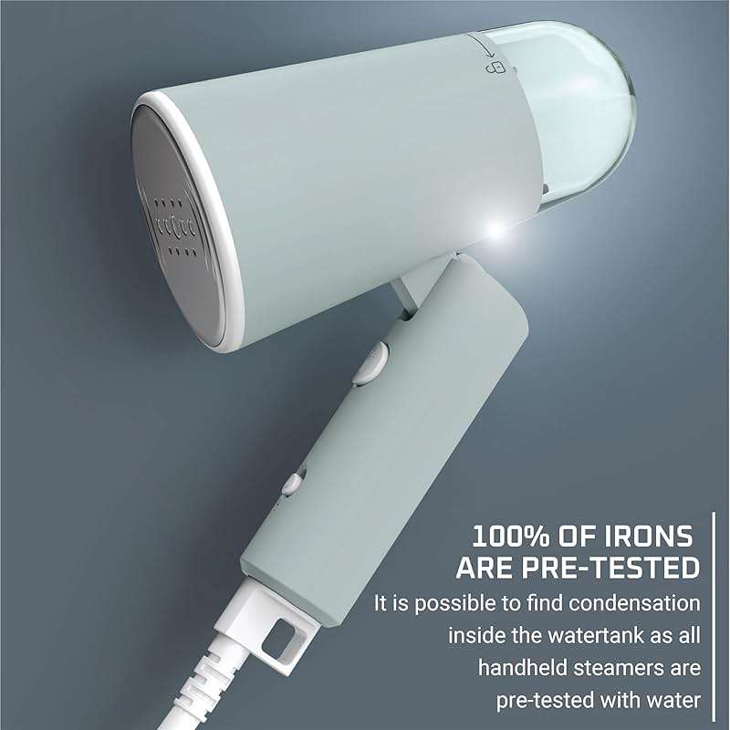 Rowenta Mini Travel Steamer for Clothes, Portable Handheld Steamer with 2.3 Oz Tank, Foldable, 1100 Watts, Ironing, Travel Essentials, Green, DR1014 - Image 5