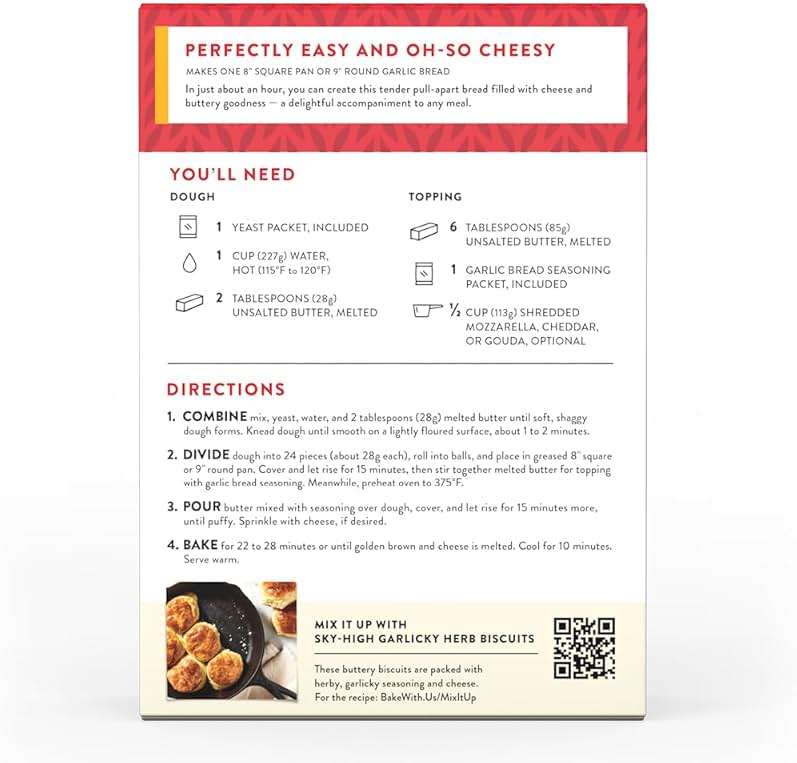 King Arthur Baking Company Pull-Apart Garlic Bread Mix Kit 15.25 Oz, Baking Mix - Ready in 1 hour - Image 5