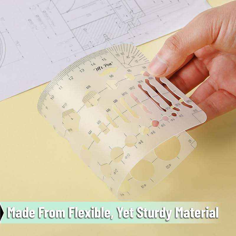 Mr. Pen- Geometric Drawing Template, Hexagon & Circles, Plastic Template Plastic, Shape Stencils for Drawing - Image 4
