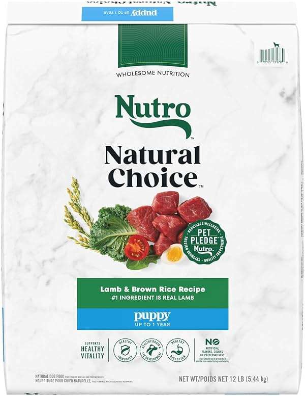 Nutro Natural Choice Dry Puppy Food, Dry Dog Food for Puppies, Lamb and Brown Rice Recipe, 12 lbs. - Image 1