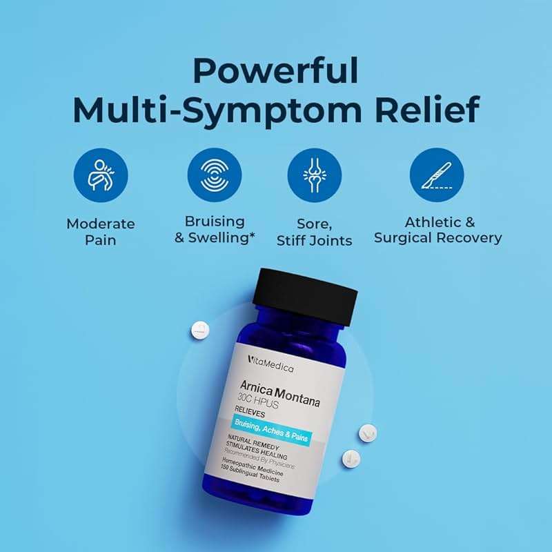 VitaMedica Arnica Montana 30C Rapid Dissolve Tablets for Natural Pain, Bruising, and Swelling Support - Homeopathic Medicine for Injury and Surgery Recovery - 150 Ct - 50 Servings - Image 2