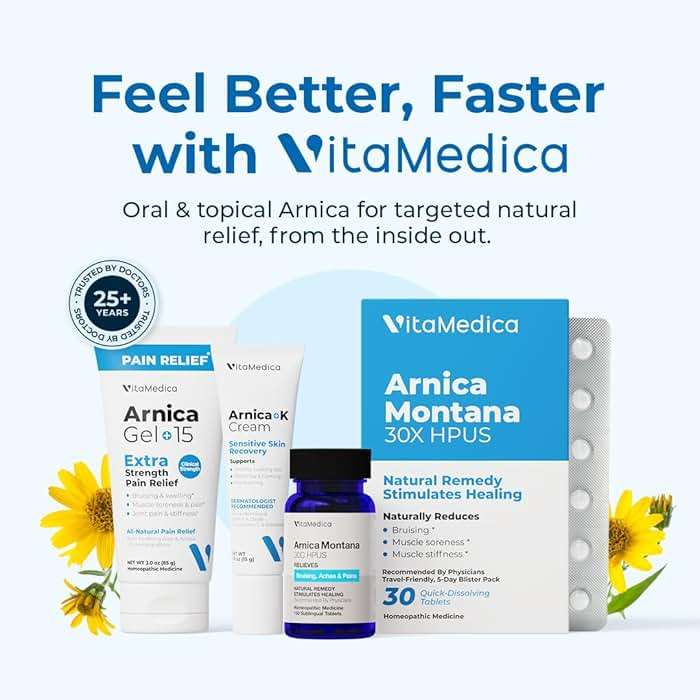 VitaMedica Arnica Montana 30C Rapid Dissolve Tablets for Natural Pain, Bruising, and Swelling Support - Homeopathic Medicine for Injury and Surgery Recovery - 150 Ct - 50 Servings - Image 5